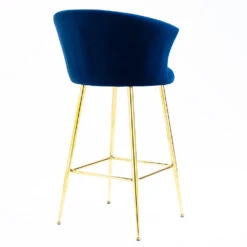Kylie Set Of 2 Blue Velvet Bar Stools -Daals Shop MB222BLUEVEL P 5