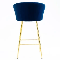 Kylie Set Of 2 Blue Velvet Bar Stools -Daals Shop MB222BLUEVEL P 6