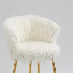 Kylie Set Of 2 White Plush Shaggy Faux Fur Bar Stools 17 Kylie Set Of 2 White Plush Shaggy Faux Fur Bar Stools -Daals Shop MB222WHITEPLUSH P detail1