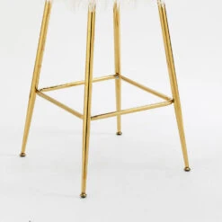 Kylie Set Of 2 White Plush Shaggy Faux Fur Bar Stools 19 Kylie Set Of 2 White Plush Shaggy Faux Fur Bar Stools -Daals Shop MB222WHITEPLUSH P detail3