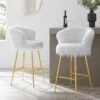 Kylie Set Of 2 White Plush Shaggy Faux Fur Bar Stools 1 Kylie Set Of 2 White Plush Shaggy Faux Fur Bar Stools -Daals Shop MB222WHITEPLUSH P main