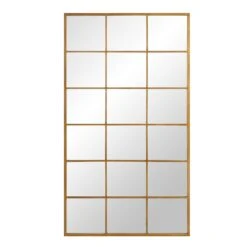 Chardwell Full Length Industrial Metal Window Mirror 180 X 100 Cm, Antique Gold Effect 12 Chardwell Full Length Industrial Metal Window Mirror 180 X 100 Cm, Antique Gold Effect -Daals Shop MIRR 005 GOLD WB1