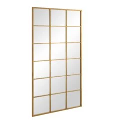 Chardwell Full Length Industrial Metal Window Mirror 180 X 100 Cm, Antique Gold Effect 13 Chardwell Full Length Industrial Metal Window Mirror 180 X 100 Cm, Antique Gold Effect -Daals Shop MIRR 005 GOLD WB2