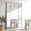 Herbert Full Length Metal Frame Window Mirror 180 X 120 Cm, Antique Silver Effect -Daals Shop MIRR 019 SILVER main
