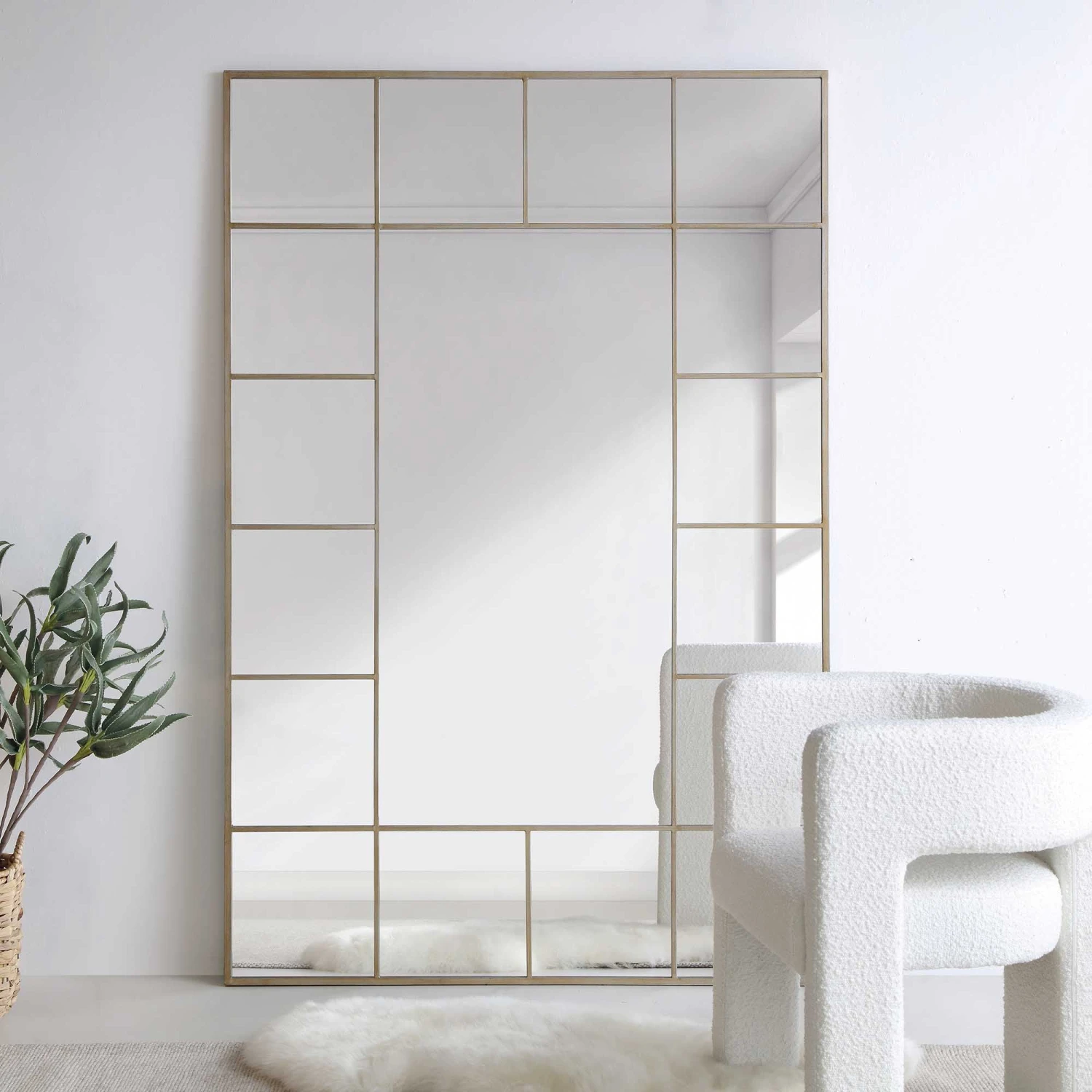 Herbert Full Length Metal Frame Window Mirror 180 X 120 Cm, Antique Silver Effect 4 Herbert Full Length Metal Frame Window Mirror 180 X 120 Cm, Antique Silver Effect - Image 2