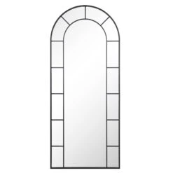 Beaumont Arched Full Lenth Metal Frame Mirror 178 X 76 Cm, Black -Daals Shop MIRR 029 BLACK WB1
