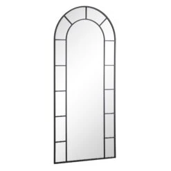 Beaumont Arched Full Lenth Metal Frame Mirror 178 X 76 Cm, Black -Daals Shop MIRR 029 BLACK WB2