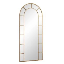 Beaumont Arched Full Lenth Metal Frame Mirror 178 X 76 Cm, Antique Gold Effect -Daals Shop MIRR 029 GOLD WB2