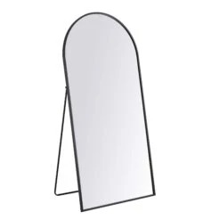 Dina Freestanding Arched Full Length Metal Frame Mirror 160 X 76 Cm, Black -Daals Shop MIRR 049 BLACK WB1