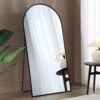 Dina Freestanding Arched Full Length Metal Frame Mirror 160 X 76 Cm, Black -Daals Shop MIRR 049 BLACK main