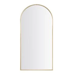 Dina Freestanding Arched Full Length Metal Frame Mirror 160 X 76 Cm, Gold Effect -Daals Shop MIRR 049 GOLD WB2