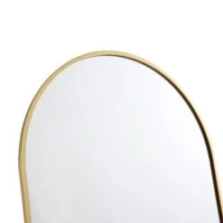 Dina Freestanding Arched Full Length Metal Frame Mirror 160 X 76 Cm, Gold Effect -Daals Shop MIRR 049 GOLD detail1