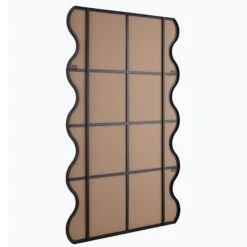 Luisa Wavy Curved Full Length Mirror 180 X 110 Cm, Black -Daals Shop MIRR 050 BLACK WB3
