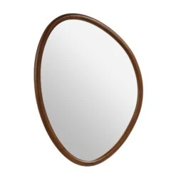 Edo Irregular Pebble Wall Wooden Mirror 100 X 76 Cm, Walnut 11 Edo Irregular Pebble Wall Wooden Mirror 100 X 76 Cm, Walnut -Daals Shop MIRR 063 WALNUT WB1