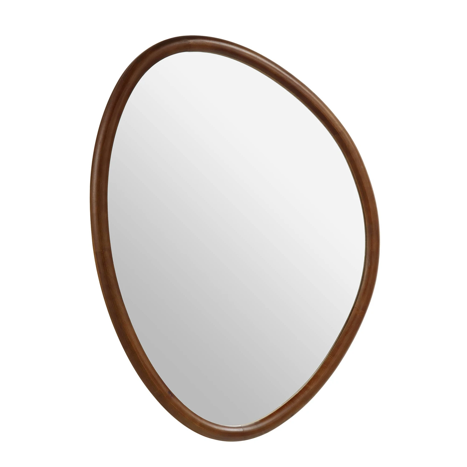 Edo Irregular Pebble Wall Wooden Mirror 100 X 76 Cm, Walnut 5 Edo Irregular Pebble Wall Wooden Mirror 100 X 76 Cm, Walnut - Image 3