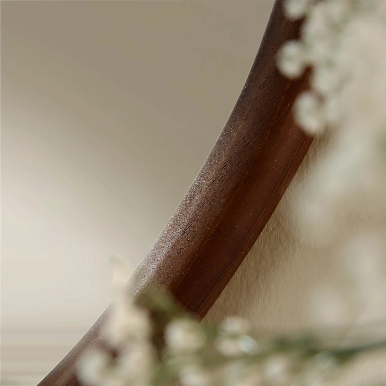 Edo Irregular Pebble Wall Wooden Mirror 100 X 76 Cm, Walnut 4 Edo Irregular Pebble Wall Wooden Mirror 100 X 76 Cm, Walnut - Image 2