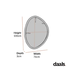Edo Irregular Pebble Wall Wooden Mirror 100 X 76 Cm, Walnut 13 Edo Irregular Pebble Wall Wooden Mirror 100 X 76 Cm, Walnut -Daals Shop MIRR 063 1