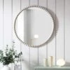 Luna Round Bobbin Wall Mirror 77 X 77 Cm, Washed White -Daals Shop MIRR 083 WASHWHITE main