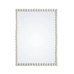 Luna Rectangular Bobbin Wall Mirror 80 X 60 Cm, Washed White -Daals Shop MIRR 089 WASHWHITE WB1