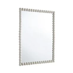 Luna Rectangular Bobbin Wall Mirror 80 X 60 Cm, Washed White -Daals Shop MIRR 089 WASHWHITE WB2