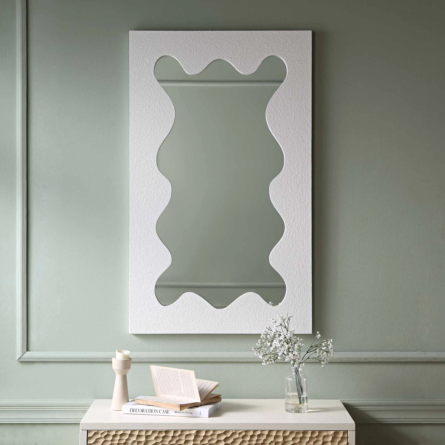 Destin Wave Mirror 100 X 60 Cm, White Matte 4 Destin Wave Mirror 100 X 60 Cm, White Matte - Image 2