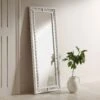 Edgeworth Washed White Full Length Wooden Frame Window Mirror 160 X 60 Cm -Daals Shop MIRR 174 WASHWHITE main
