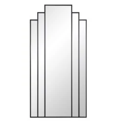 Sonia Black Metal Frame Art Deco Full Length Floor Mirror 179 X 80 Cm -Daals Shop MIRR 175 BLACK WB1