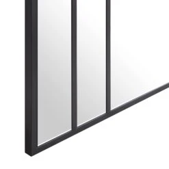 Sonia Black Metal Frame Art Deco Full Length Floor Mirror 179 X 80 Cm -Daals Shop MIRR 175 BLACK detail2