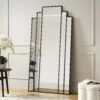 Sonia Black Metal Frame Art Deco Full Length Floor Mirror 179 X 80 Cm -Daals Shop MIRR 175 BLACK main