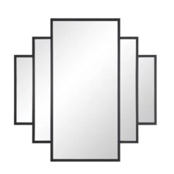 Sonia Black Metal Frame Art Deco Square Wall Mirror 90 X 90 Cm 11 Sonia Black Metal Frame Art Deco Square Wall Mirror 90 X 90 Cm -Daals Shop MIRR 176 BLACK WB1