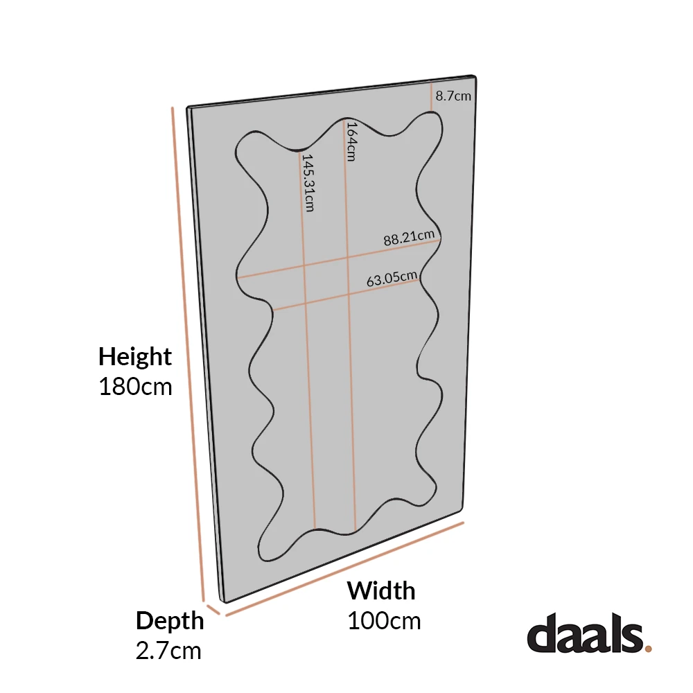 Destin Wave Mirror 180 X 100 Cm, Taupe Gloss 7 Destin Wave Mirror 180 X 100 Cm, Taupe Gloss - Image 5