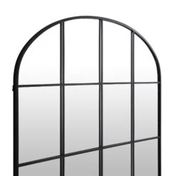Portobello Arched Full Length Metal Frame Window Mirror 180 X 140 Cm, Black -Daals Shop MIRR 280 BLACK detail1