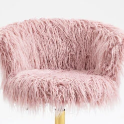 Kylie Plush Shaggy Faux Fur Swivel Chair, Pink -Daals Shop MO103PINKPLUSH detail2
