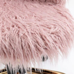 Kylie Plush Shaggy Faux Fur Swivel Chair, Pink -Daals Shop MO103PINKPLUSH detail3