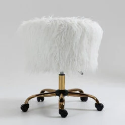 Kylie Plush Shaggy Faux Fur Swivel Chair, White 16 Kylie Plush Shaggy Faux Fur Swivel Chair, White -Daals Shop MO103WHITEPLUSH 5
