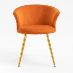 Kylie Set Of 2 Orange Velvet Dining Chairs 16 Kylie Set Of 2 Orange Velvet Dining Chairs -Daals Shop MO104ORANGEVEL P 4