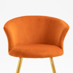Kylie Set Of 2 Orange Velvet Dining Chairs 20 Kylie Set Of 2 Orange Velvet Dining Chairs -Daals Shop MO104ORANGEVEL P detail3