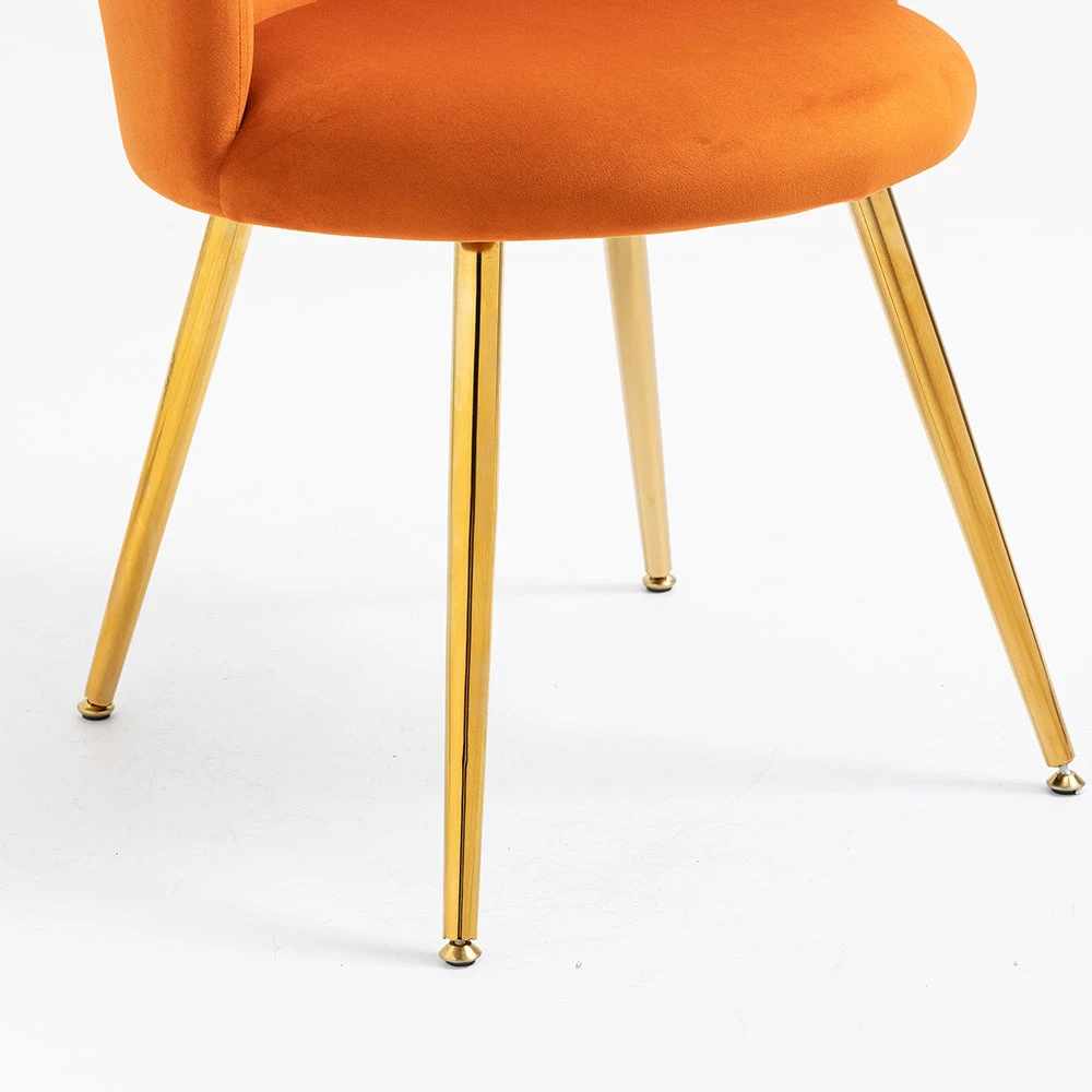 Kylie Set Of 2 Orange Velvet Dining Chairs 11 Kylie Set Of 2 Orange Velvet Dining Chairs - Image 9