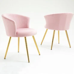 Kylie Set Of 2 Pink Velvet Dining Chairs -Daals Shop MO104PINKVEL P 2