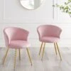 Kylie Set Of 2 Pink Velvet Dining Chairs