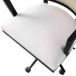 Lucia Natural Cane Swivel Desk Chair -Daals Shop OCH 035 BLACK BEIGEFAB detail3