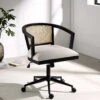 Lucia Natural Cane Swivel Desk Chair 1 Lucia Natural Cane Swivel Desk Chair -Daals Shop OCH 035 BLACK BEIGEFAB main