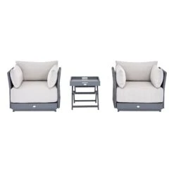 Pedra Rope And Aluminium Outdoor Bistro Set, Grey -Daals Shop OD BISTR 5050 GREY WB2