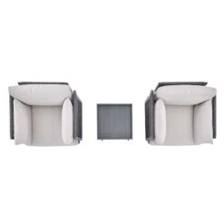 Pedra Rope And Aluminium Outdoor Bistro Set, Grey -Daals Shop OD BISTR 5050 GREY WB5