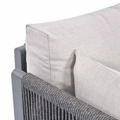 Pedra Rope And Aluminium Outdoor Bistro Set, Grey -Daals Shop OD BISTR 5050 GREY detail1