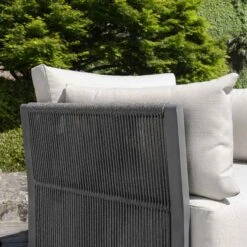 Pedra Rope And Aluminium Outdoor Bistro Set, Grey -Daals Shop OD BISTR 5050 GREY scene3