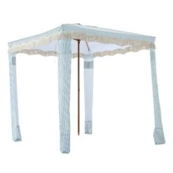 Gabriel Sage Green And White Striped Fringed Cabana 19 Gabriel Sage Green And White Striped Fringed Cabana -Daals Shop OD CABA 03 SAGESTRP WB2