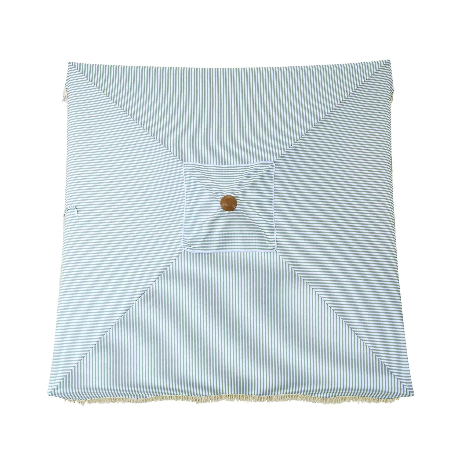 Gabriel Sage Green And White Striped Fringed Cabana 11 Gabriel Sage Green And White Striped Fringed Cabana - Image 9