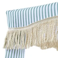 Gabriel Sage Green And White Striped Fringed Cabana 20 Gabriel Sage Green And White Striped Fringed Cabana -Daals Shop OD CABA 03 SAGESTRP detail1