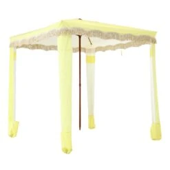 Gabriel Yellow And White Striped Fringed Cabana -Daals Shop OD CABA 03 YELLOWSTRP WB2